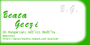 beata geczi business card